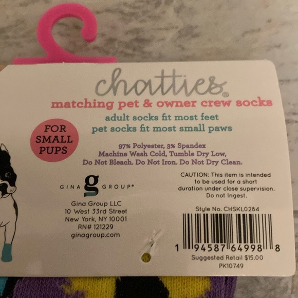 Matching Sock Set for Small Pet & Owner Purple Butterfly Floral Print - Picture 5 of 5